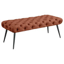Ella - Upholstered Tufted Bench Metal Legs