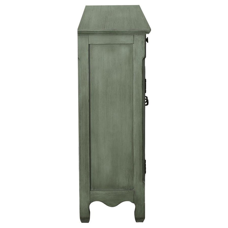 Madeline - 3-Drawer Scrollwork Accent Cabinet - Antique Green