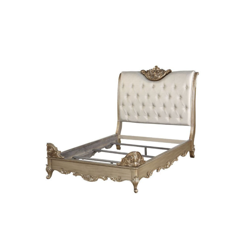 Orianne - California King Bed - Champagne PU & Antique Gold