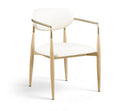 Ronda - Vegan Leather Upholstered Dining Arm Chair - Natural Legs
