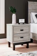 Vessalli - Two Drawer Nightstand - Black / Gray