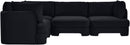 Hammond - Velvet Performance Fabric Upholstered 4 Piece Sectional