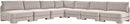 Hammond - Velvet Performance Fabric Upholstered 7 Piece Armless Sectional
