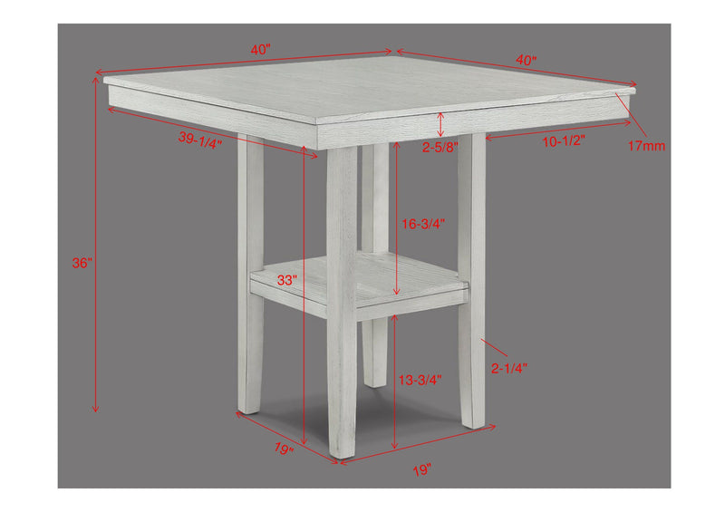 Lester - 5 Piece Counter Height Table Set - Drift Wood