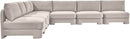 Hammond - Velvet Performance Fabric Upholstered 7 Piece Armless Sectional
