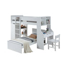 Ragna - Twin Loft Bed With Desk & Wardrobe - White
