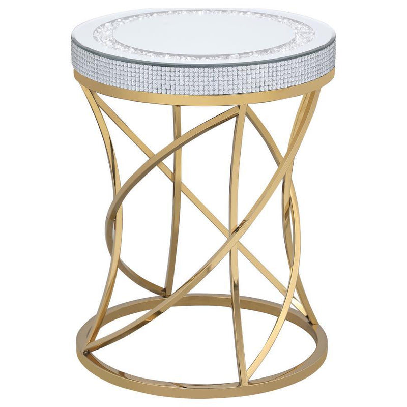 Elise - Round Mirror Top Coffee Table Set