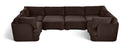 Hammond - Velvet Performance Fabric Upholstered 6 Piece U-Shaped Sectional
