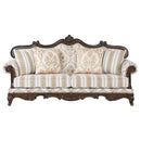 Nayla - Sofa With 4 Pillows - Pattern Fabric & Cherry