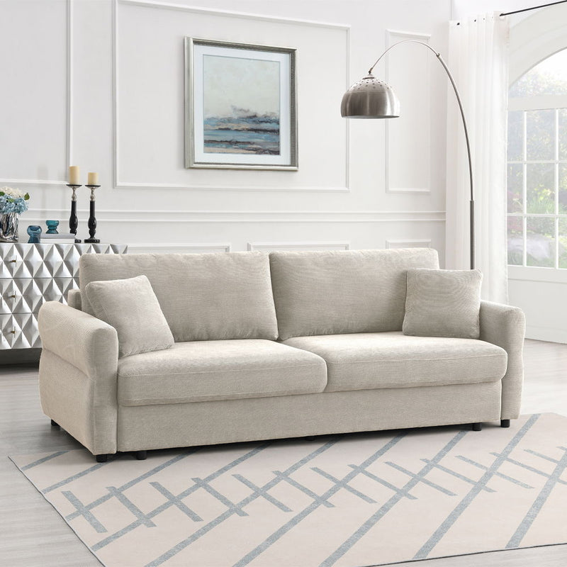Haran - Sofa With Sleeper - Beige Fabric