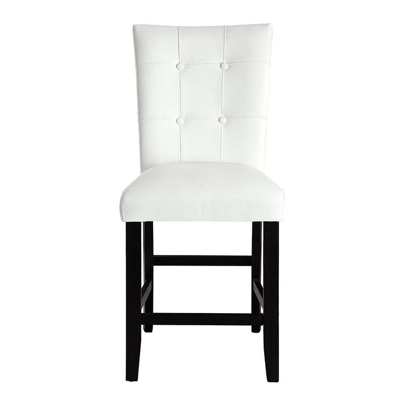 Hussein - Counter Height Chair (Set of 2) - White Synthetic Leather & Black