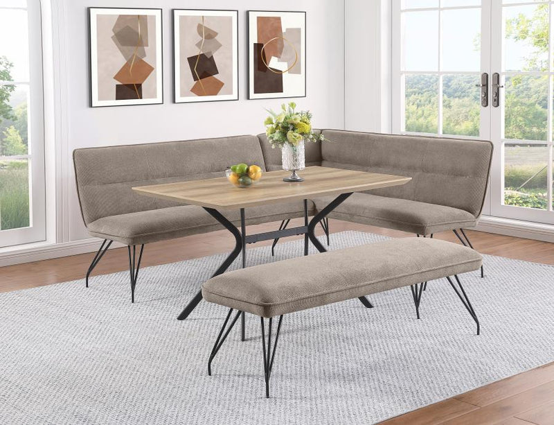 Dodson - Fabric Upholstered L-Shaped Nook Dining Bench