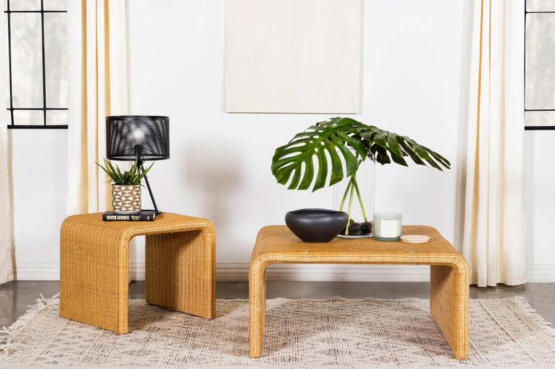 Juanita - Square Woven Rattan End Table - Natural