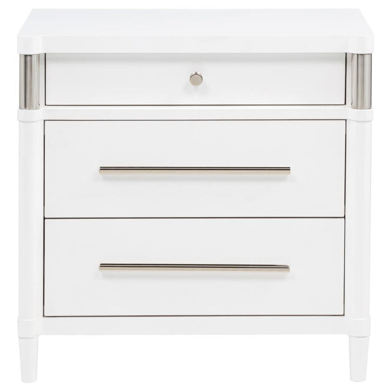 Gracemont - 3-Drawer Bedroom Nightstand Bedside Table - White