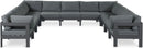 Nizuc - Outdoor Patio 11 Piece Modular Sectional With Gray Frame