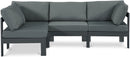 Nizuc - Outdoor Patio 4 Piece Modular Sectional With Gray Frame