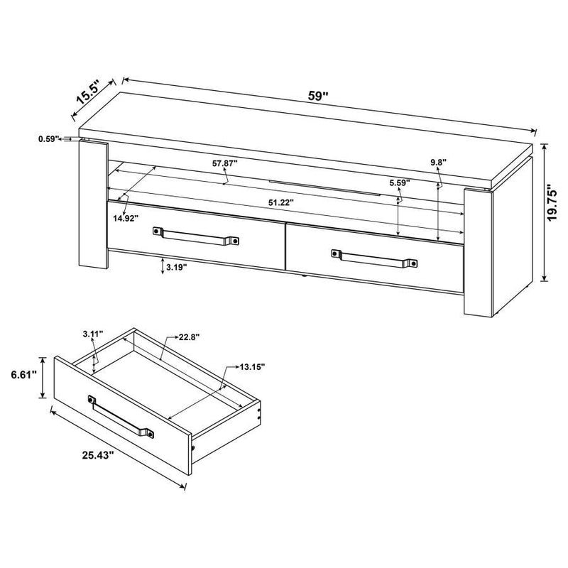 Elkton - 2-Drawer Engineered Wood 59" TV Stand