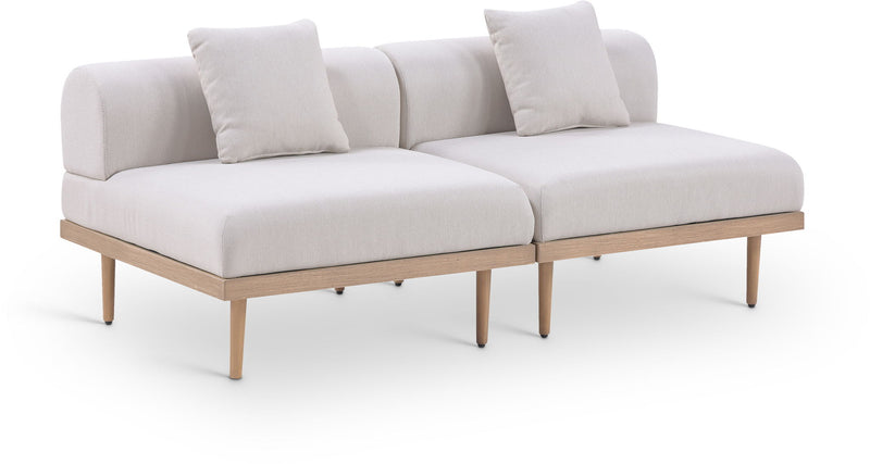 Laguna - 2 Piece Resilient Water Resistant Fabric 71" Outdoor Patio Armless Modular Loveseat