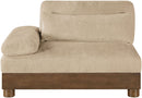 Turin - Chenille Fabric Upholstered Modular Arm Chair - Walnut Base