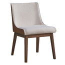 Ginny - Side Chair (Set of 2) - White Boucle, Brown Velvet & Walnut