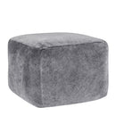 Heirloom - Velvet Pouf - Stone Gray