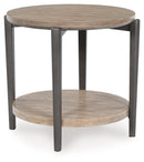 Dyonton - Round End Table - Light Grayish Brown