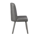Waylon - Side Chair (Set of 2) - Gray Synthetic Leather & Gray Oak