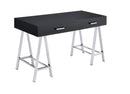 Coleen - Writing Desk - Black High Gloss & Chrome