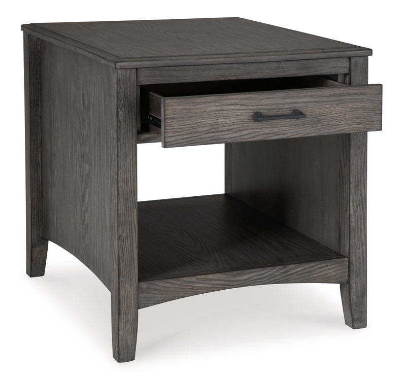 Montillan - Grayish Brown - Rectangular End Table