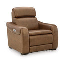 Mod Media - Power Recliner With Adjustable Headrest - Saddle