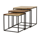 Belcourt - 3 Piece Square Nesting Tables - Natural And Black