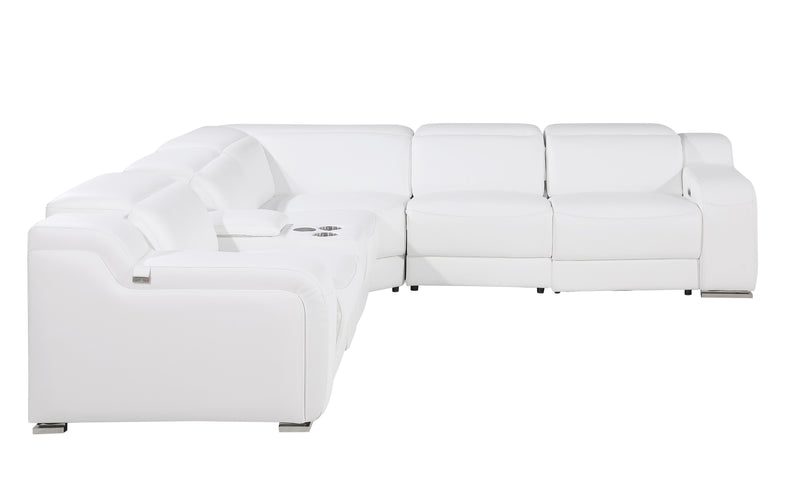 1116 - Power Reclining Italian Leather Sectional