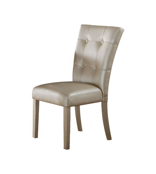 Voeville II - Side Chair (Set of 2) - Platinum Pu & Platinum