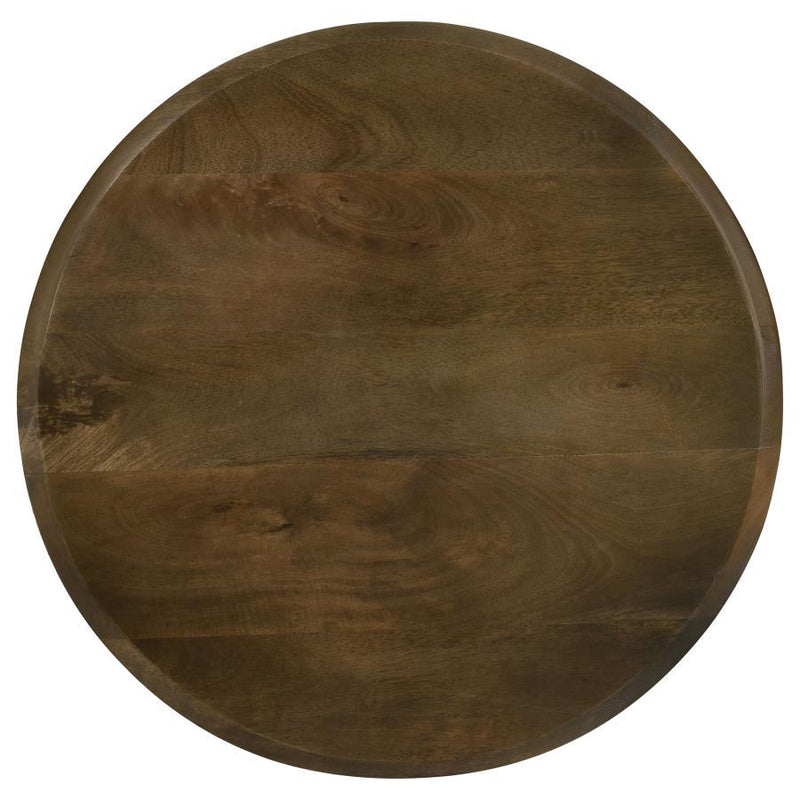 Deja - 3 Piece Round Nesting Table Set - Natural And Gunmetal