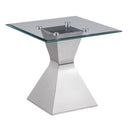 Jenny - Glass Top Stainless Steel Table