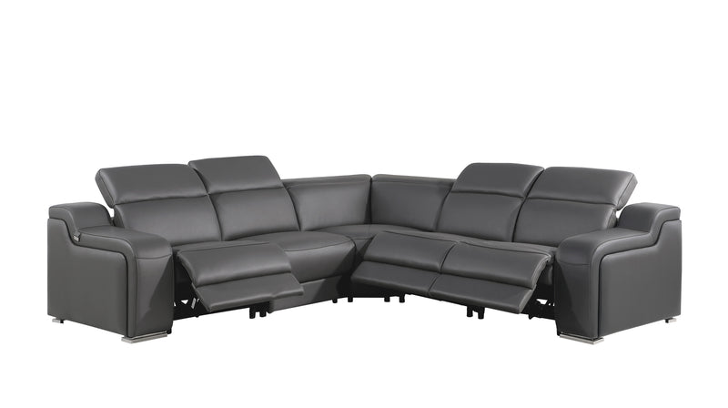 1116 - Power Reclining Italian Leather Sectional