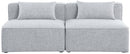 Cube - Linen Modular 2 Seat Armless Sofa
