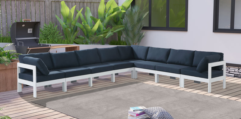 Nizuc - Outdoor Patio Modular Sectional 8 Piece - Navy - Fabric