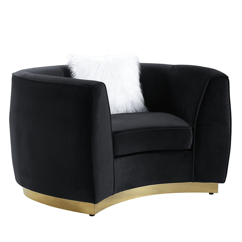 Achelle - Chair With Pillow - Black Velvet