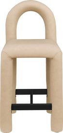 Amari - Vegan Leather and Boucle Fabric Stool