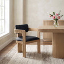 Sacha - Vegan Leather Upholstered Dining Chair With Natural Base (Set of 2)