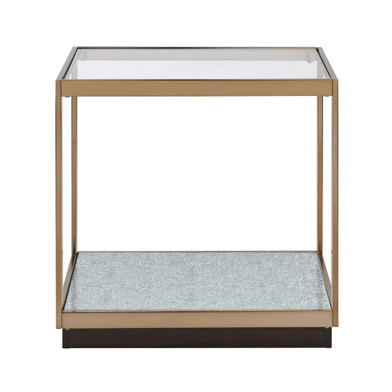 Kaia - End Table - Glass & Gold