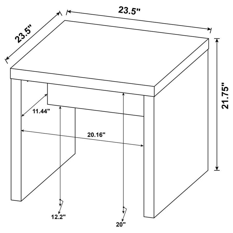 Lynette - Square Engineered Wood End Table - Mango