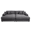 Hilde - 108" Chaise With 2 Pillows - Dark Gray Corduroy