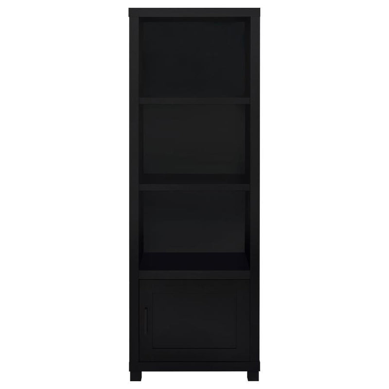 Jupiter - 3-Shelf Engineered Wood Media Tower - Black