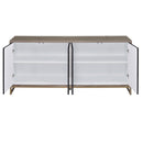 Payo - Console Cabinet - Black Marble Print Oak & Champagne