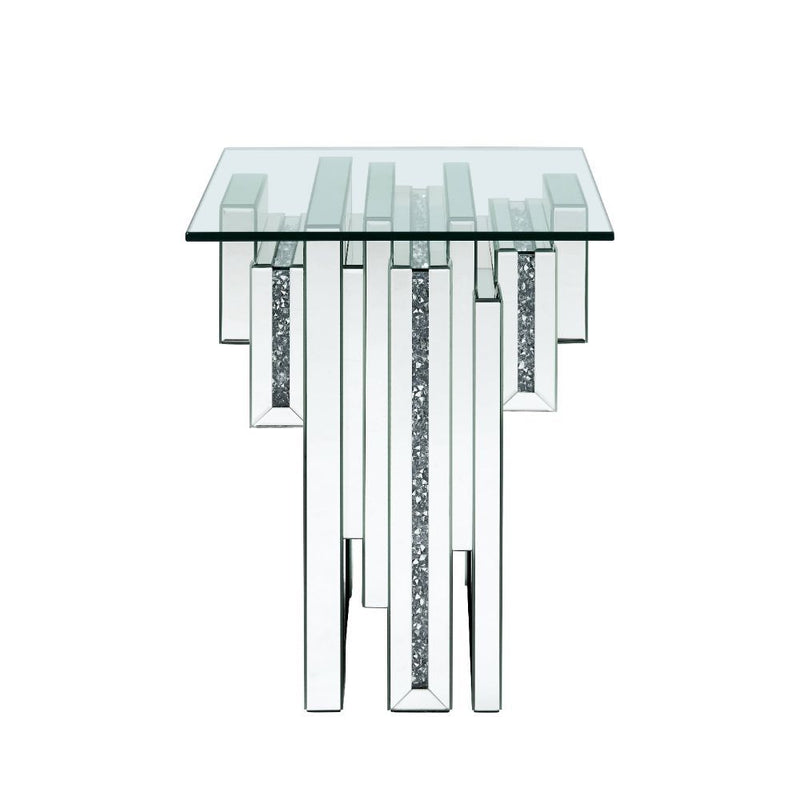 Noralie - 20" End Table With Faux Diamonds - Mirrored