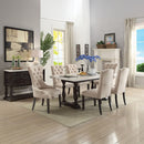 Gerardo - 31" Dining Table - White Marble Top & Weathered Espresso