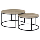 Lainey - 2 Piece Round Faux Marble Nesting Coffee Table