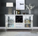 Noralie - 36" Wine Cabinet With LED - Mirrored & Faux Diamonds